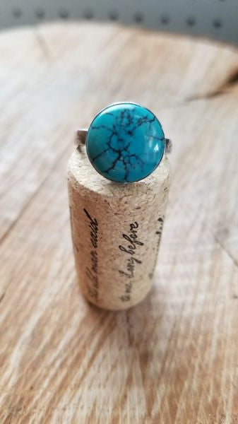Turquoise and silver ring
