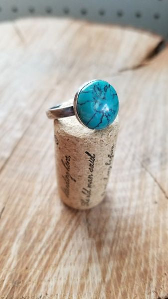 Turquoise and silver ring