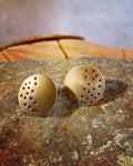 15mm Brass Button Earrings- Celestial