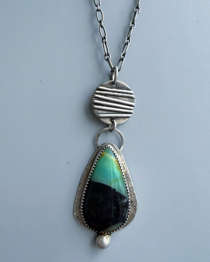 Petrified opal wood necklace