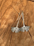 Small Silver gingko leaf earrings