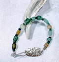 Roman Glass with fused silver oval clasp