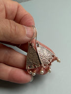 Copper Garden earrings with pearls