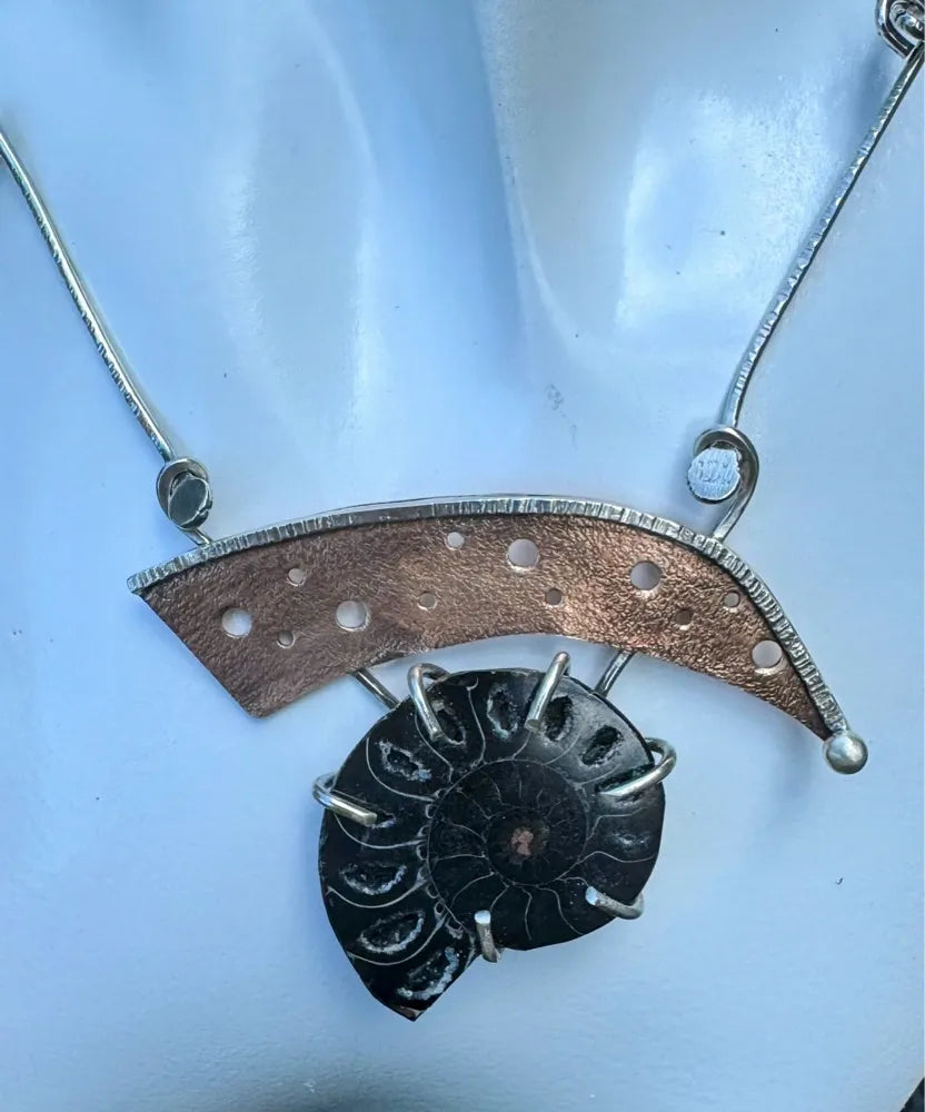 Black Ammonite Necklace