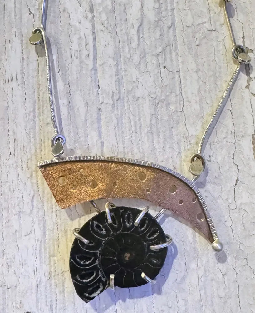 Black Ammonite Necklace