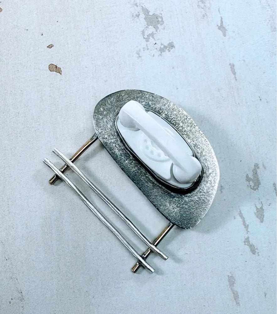 Princess Phone Modernist Brooch