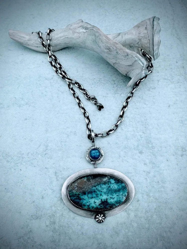 Petrified Wood in Cuprite necklace