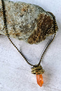 Autumn solstice necklace -tangerine quartz