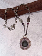 Amethyst Stalactite slice necklace