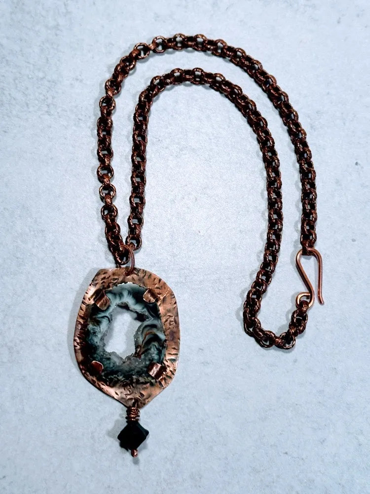 Agate Druzy Geode Necklace
