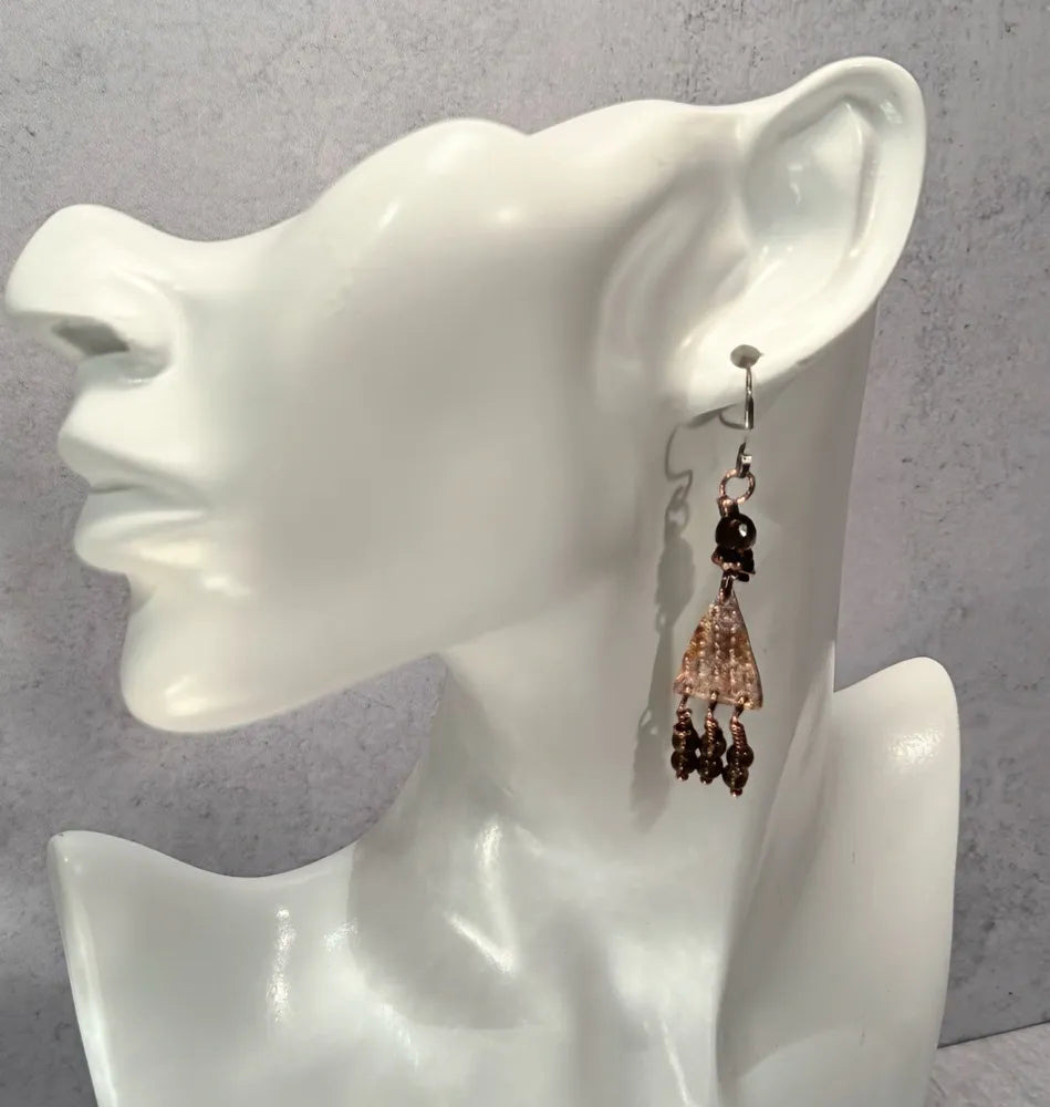 Roll printed copper with Smokey quartz