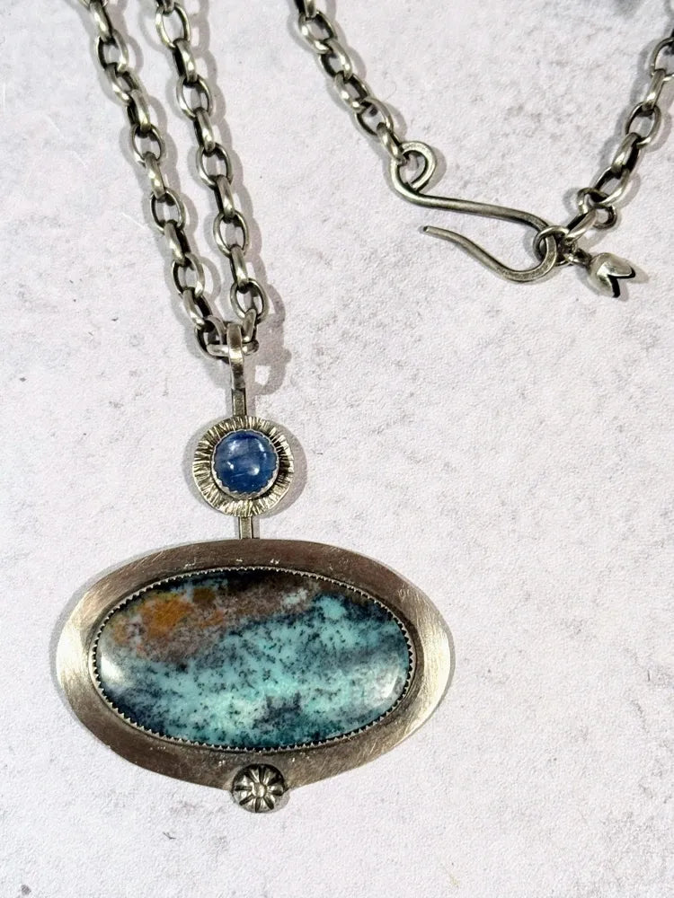 Petrified Wood in Cuprite necklace