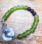 Aroma therapy bracelet Green Glass