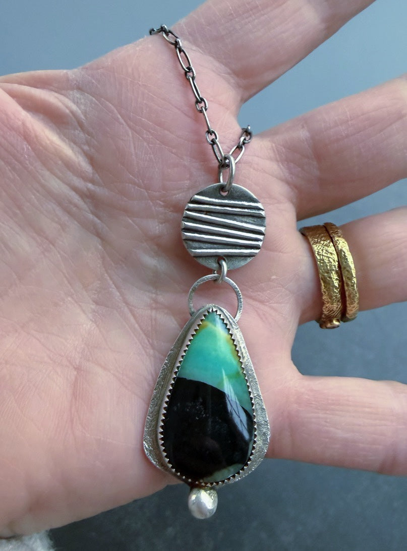 Petrified opal wood necklace