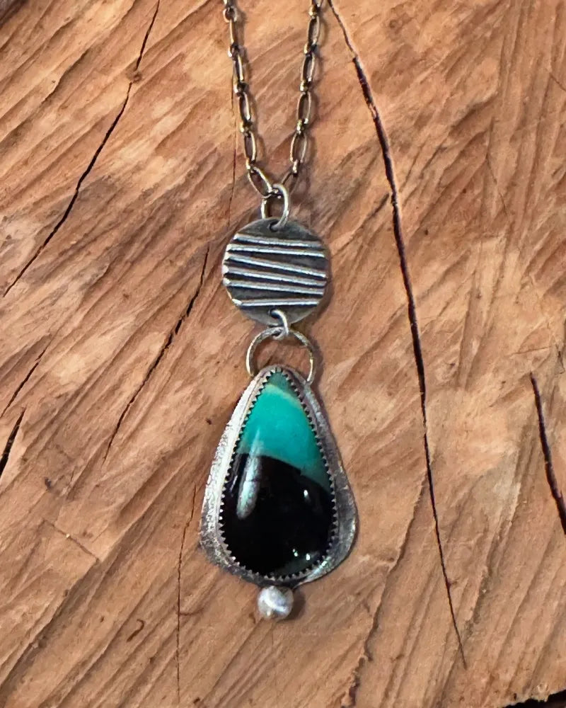 Petrified opal wood necklace