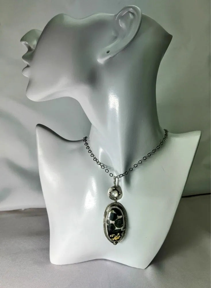 Ocean Jasper & Mother of Pearl Necklace