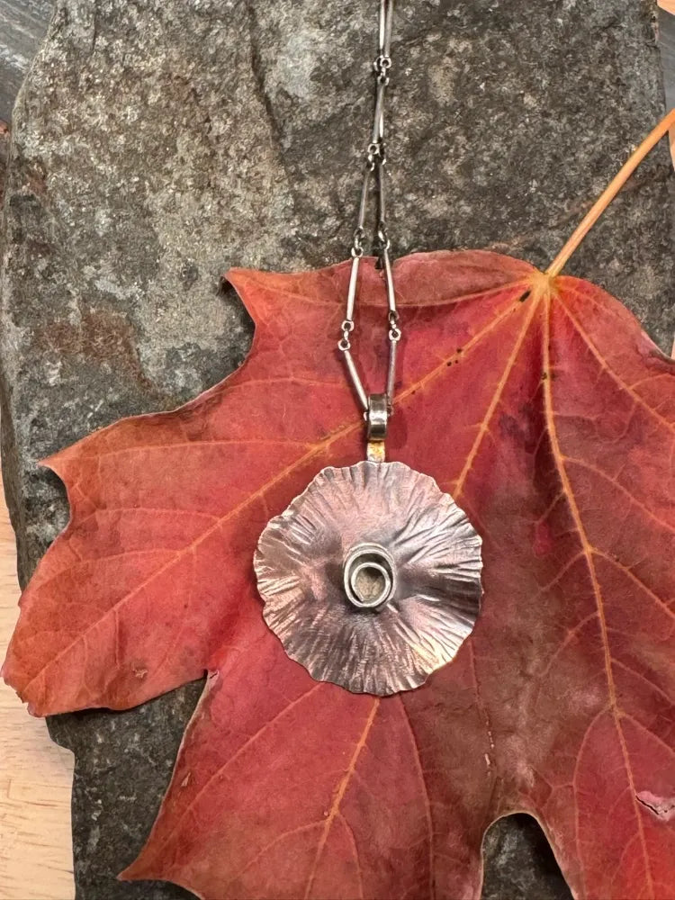 Bronze modern Sunflower Necklace