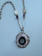 Violet Portal Amethyst Stalactite Slice Statement Necklace