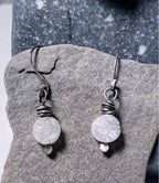 White Quartz Druzy Earrings