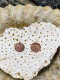 Tiny copper button earrings 3