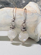 White Quartz Druzy Earrings