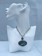 Petrified Wood in Cuprite necklace
