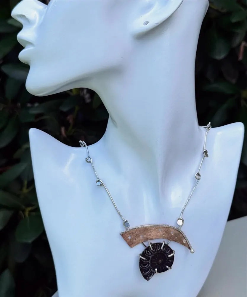 Black Ammonite Necklace