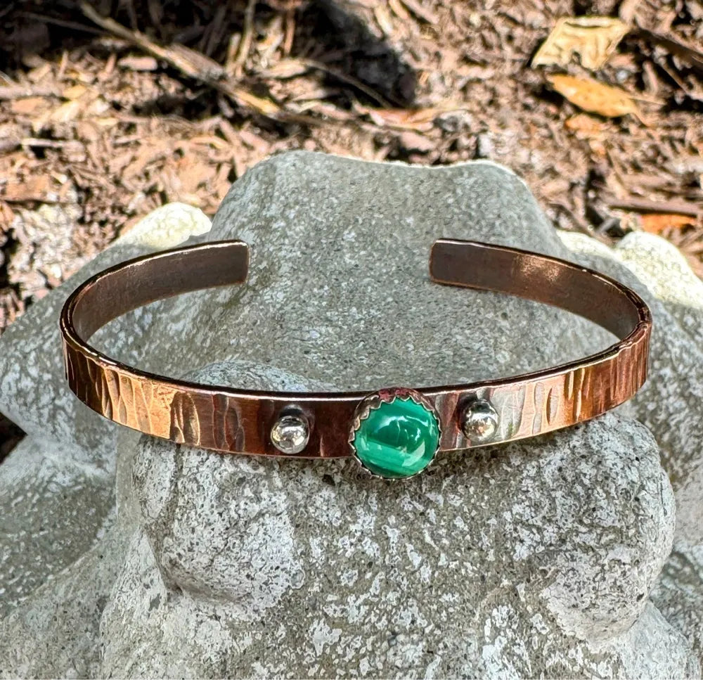 Malachite (8mm) & Copper Cuff
