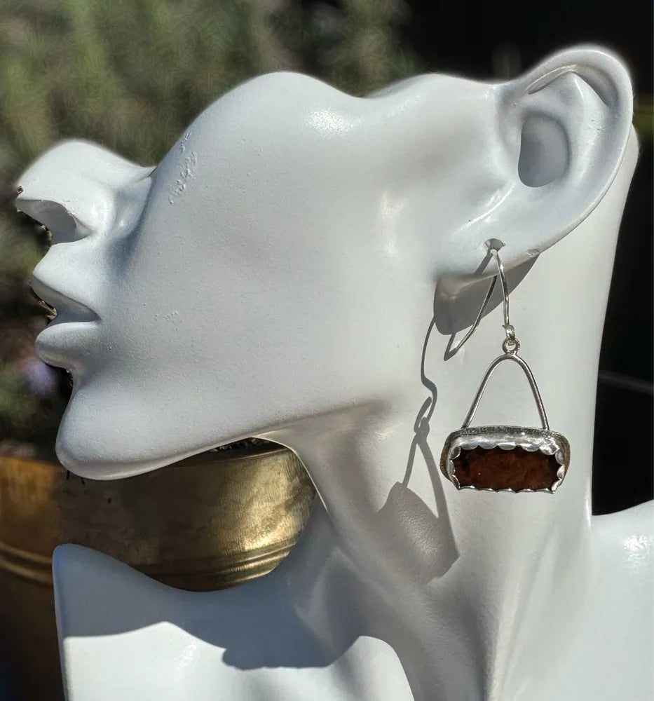 Brown Pietersite swing earrings
