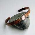 Hammered Copper Cuff with Rose Quartz #1