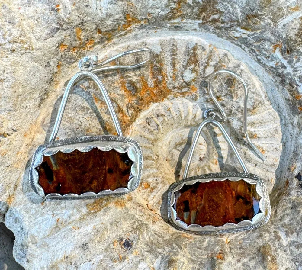 Brown Pietersite swing earrings