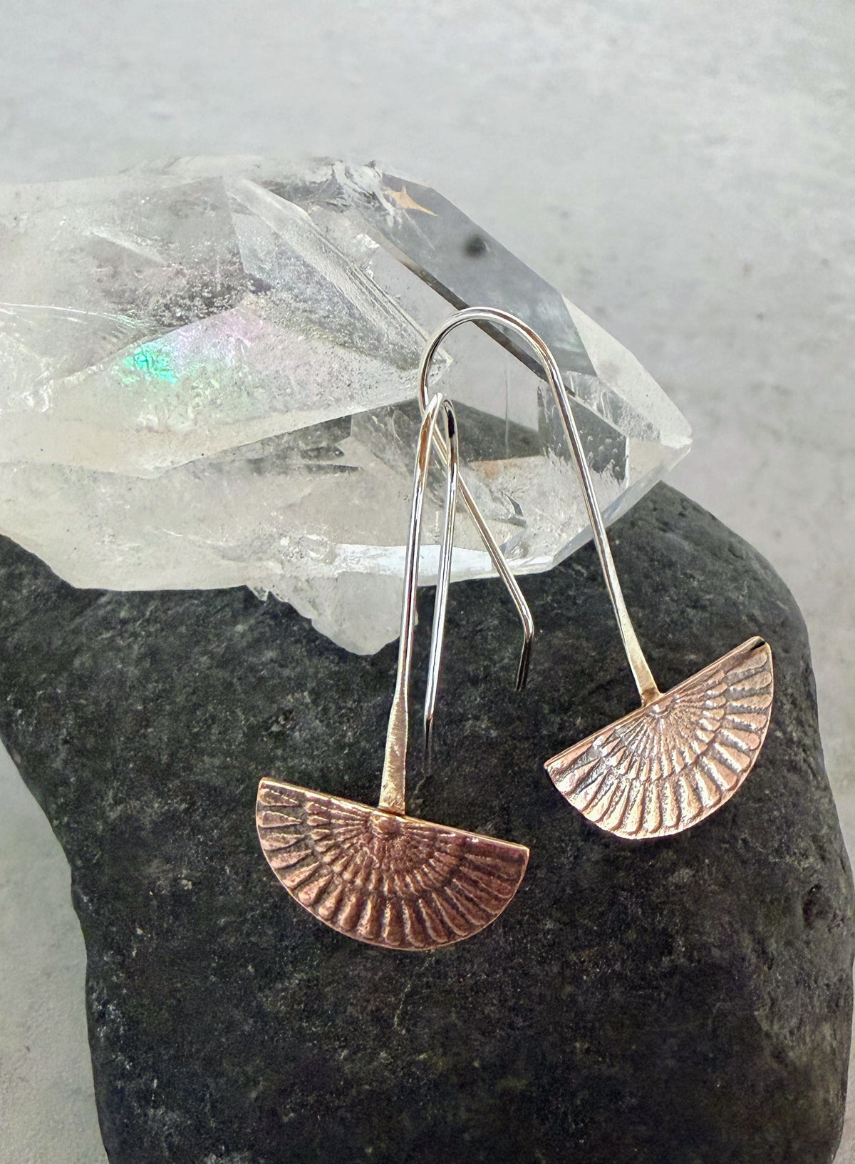 Golden solstice earrings half moon