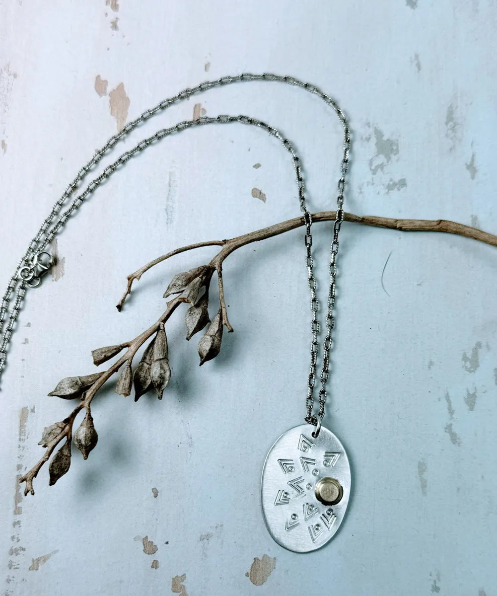 Matte silver Sun Ray Necklace