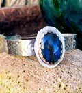 Labradorite and silver cuff