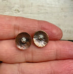 Concave copper stud with silver ball
