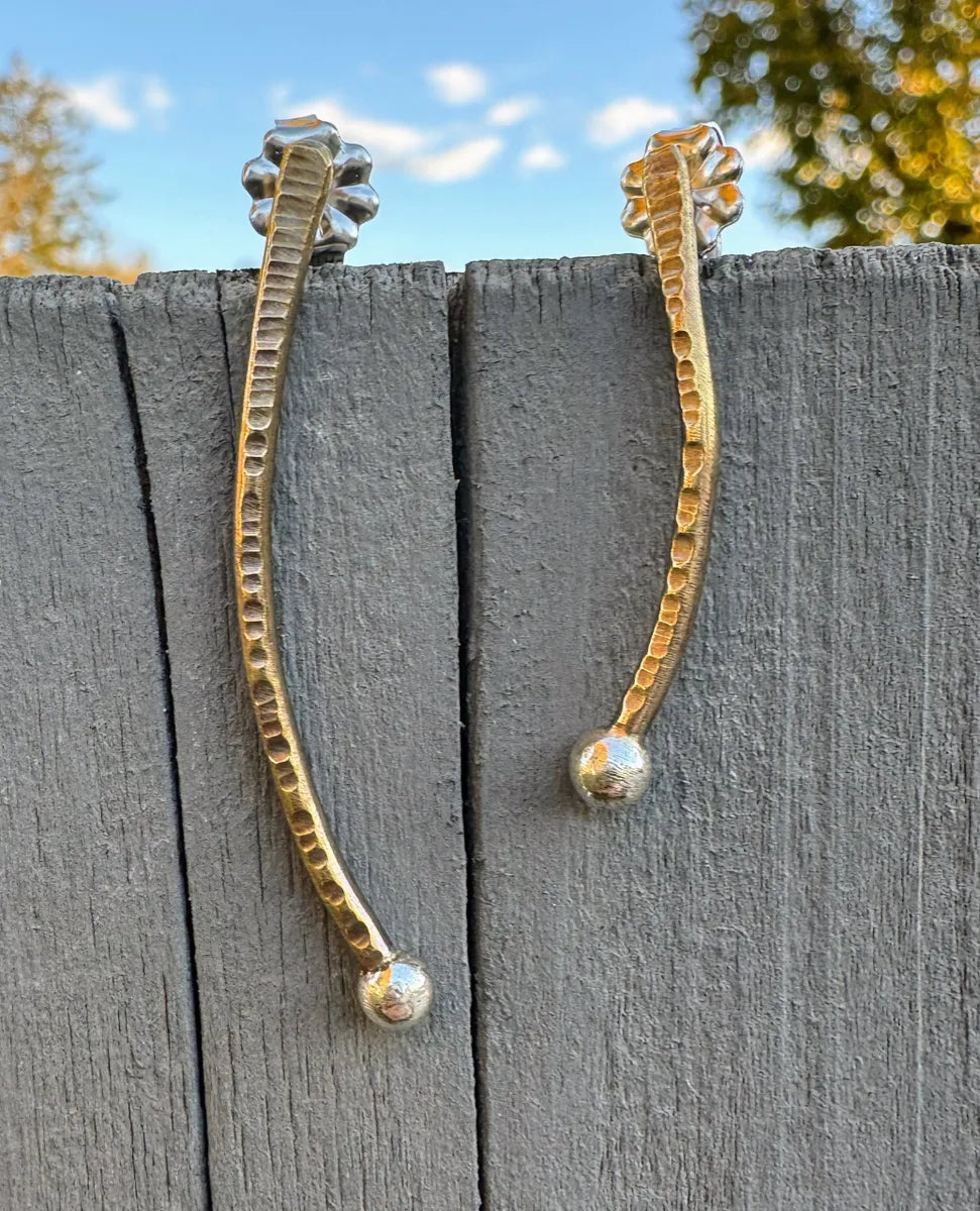 Bronze Meteorite Earrings