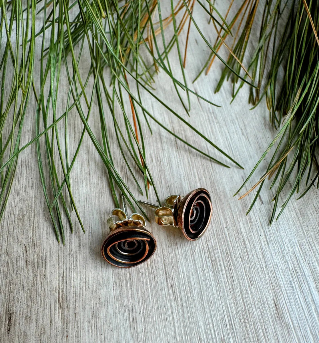 Copper Gypsy rose Stud earrings