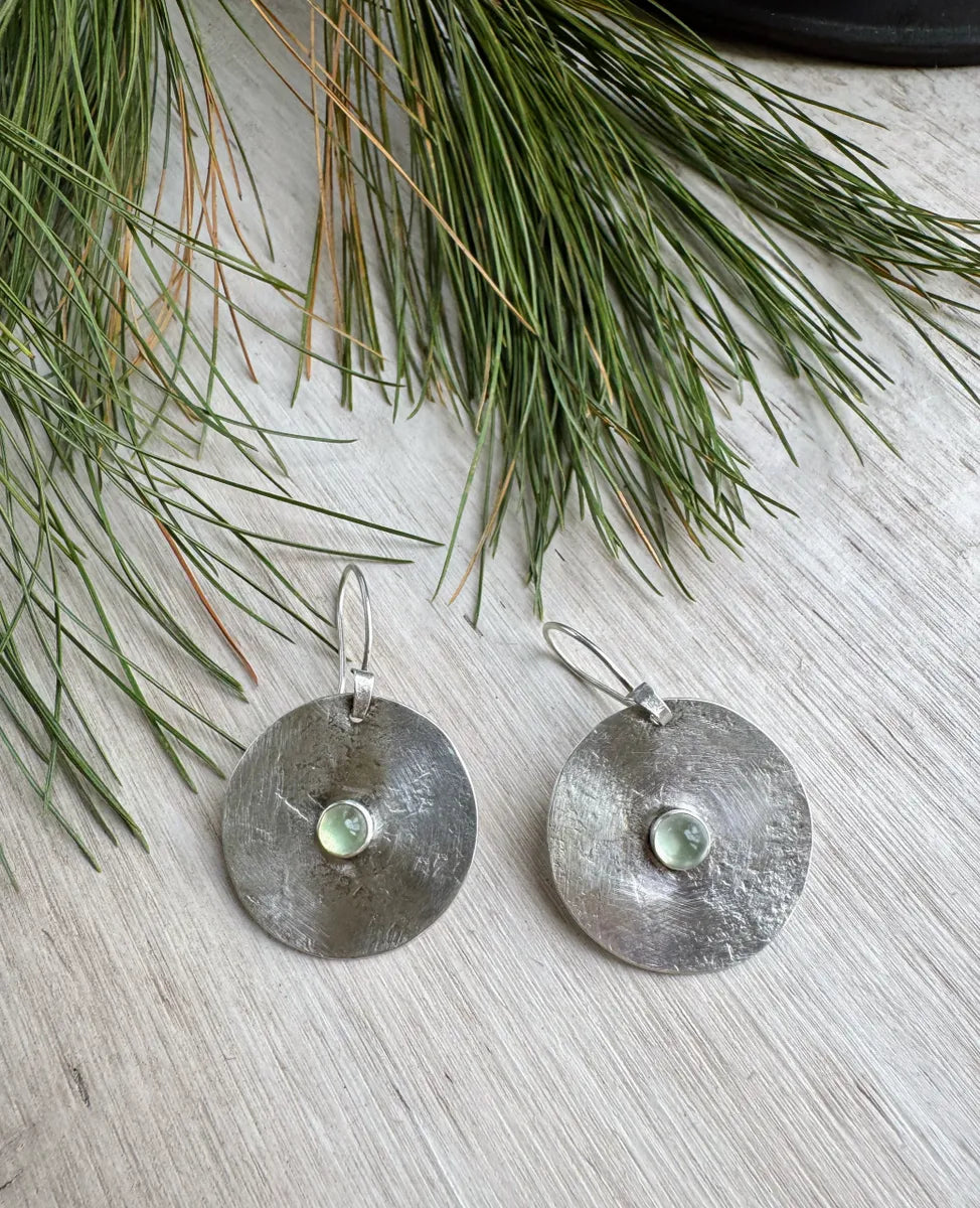 Silver circles with prehnite