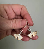 Small bronze gingko leaf earrings