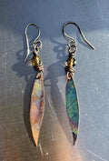 Ethereal copper leaf drops with smoky quartz
